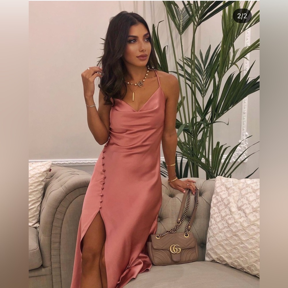 Zara satin effect slip dress